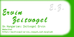 ervin zeitvogel business card